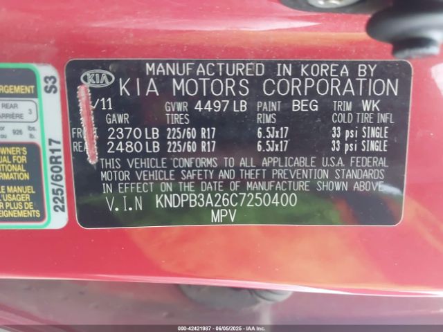 2012 KIA SPORTAGE KNDPB3A26C7250400 Photo 8