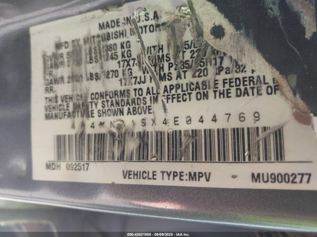 2004 MITSUBISHI ENDEAVOR 4A4MN31SX4E044769 Photo 8