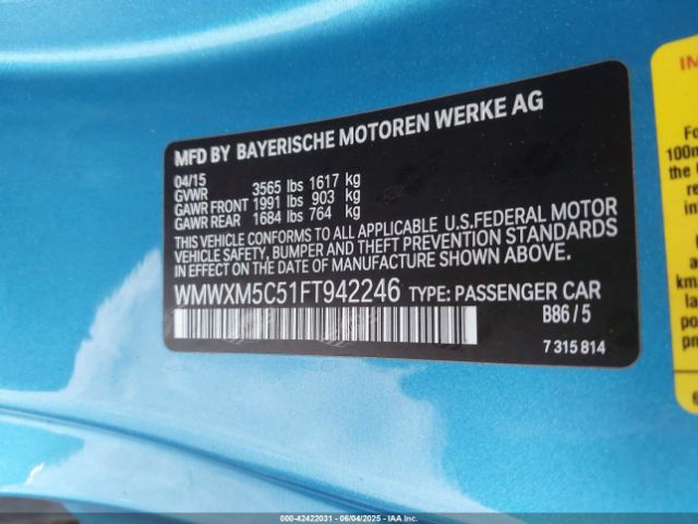 2015 MINI HARDTOP WMWXM5C51FT942246 Photo 8