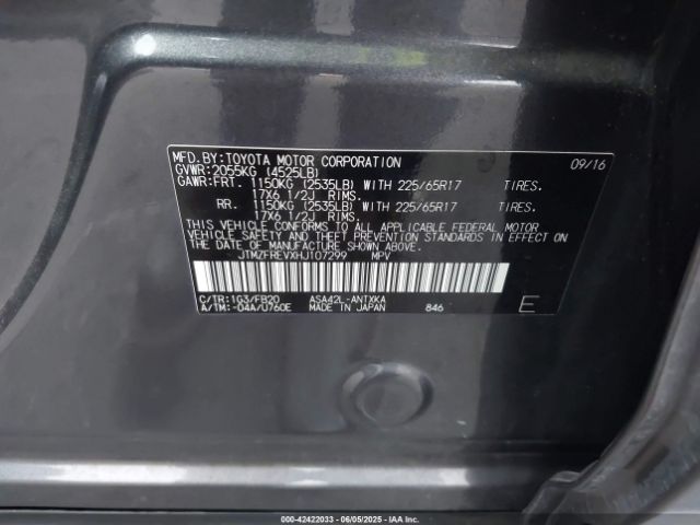 JTMZFREVXHJ107299 Toyota RAV4 LE