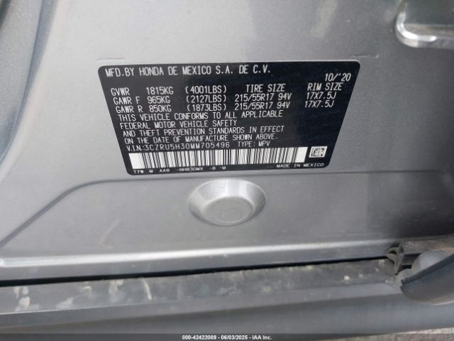 3CZRU5H30MM705496 Honda Hr-v 2wd Lx