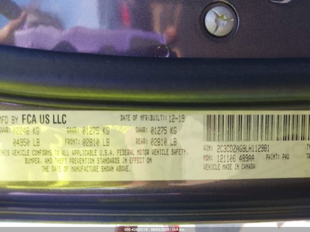 2020 DODGE CHALLENGER 2C3CDZAG9LH112981 Photo 8
