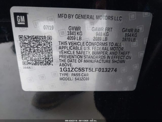 1G1ZC5ST5LF013274 Chevrolet Malibu Fwd 1fl