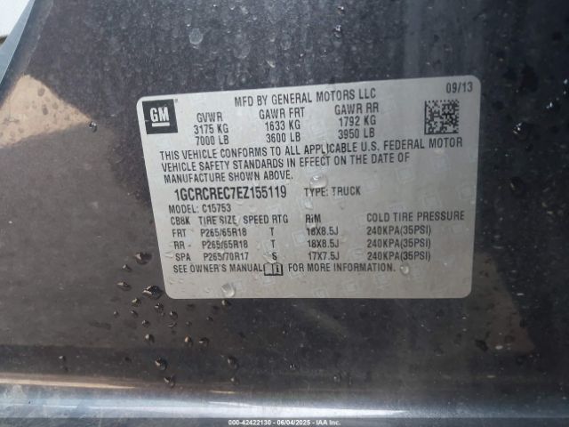 2014 CHEVROLET SILVERADO 1500 1GCRCREC7EZ155119 Photo 8