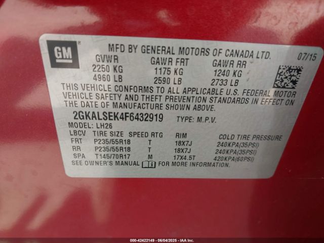2GKALSEK4F6432919 GMC Terrain Slt-1