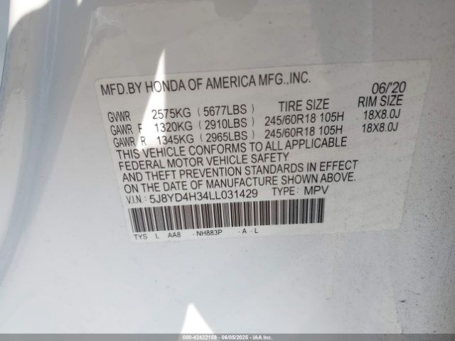2020 ACURA MDX 5J8YD4H34LL031429 Photo 8