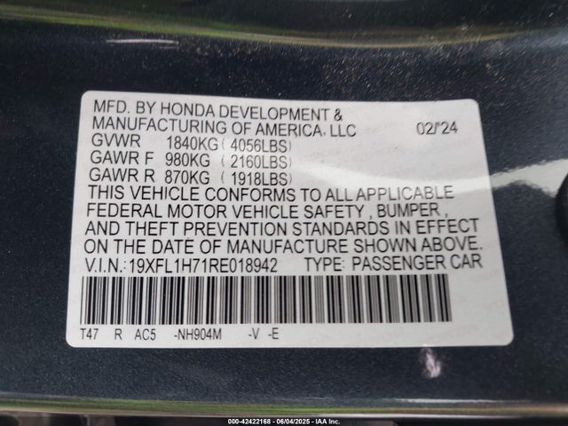 19XFL1H71RE018942 Honda l15b7