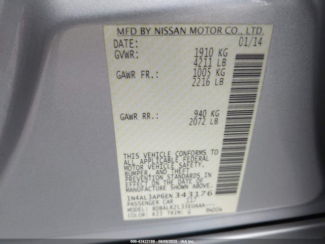 1N4AL3AP6EN343176 Nissan 2014