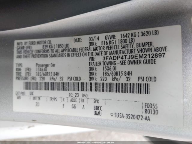 3FADP4TJ9EM212897 Ford 2014