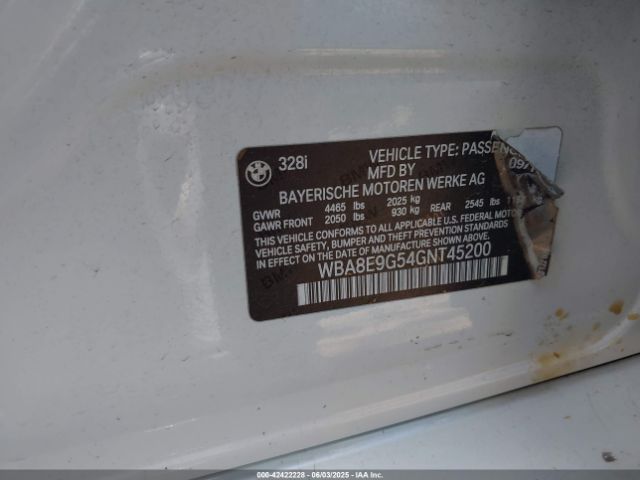 2016 BMW 328I WBA8E9G54GNT45200 Photo 8