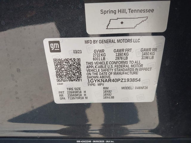 2023 CADILLAC XT5 1GYKNAR40PZ193854 Photo 8