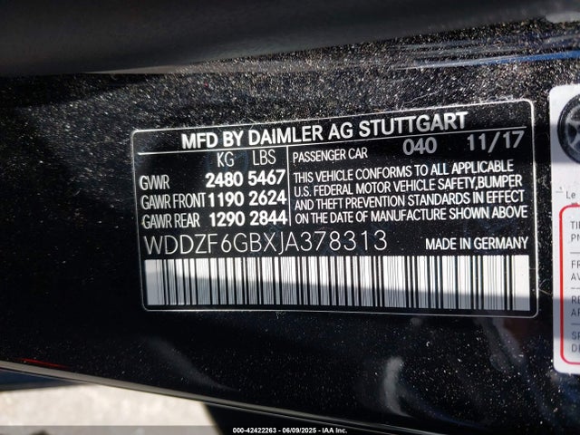 Mercedes-Benz m276 2018 WDDZF6GBXJA378313 Image 9