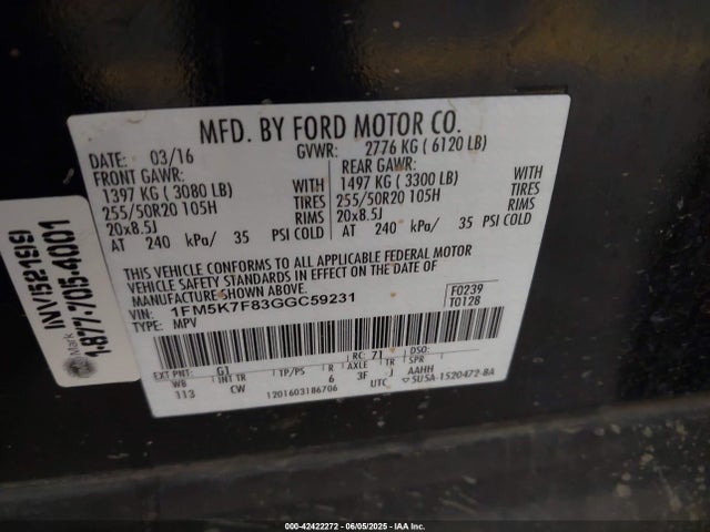 1FM5K7F83GGC59231 Ford 2016