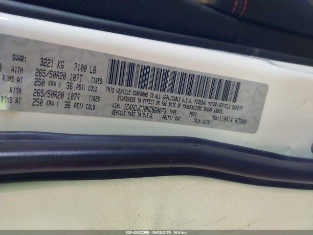 1C4SDJCT0HC660073 Dodge Durango