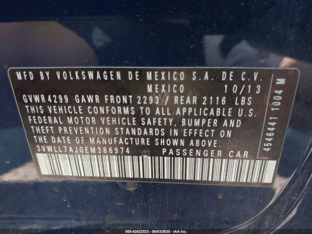 3VWLL7AJ0EM386974 Volkswagen Jetta 2.0l Tdi