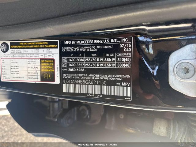 4JGDA5HB8GA621150 Mercedes-Benz Gle 350 4matic
