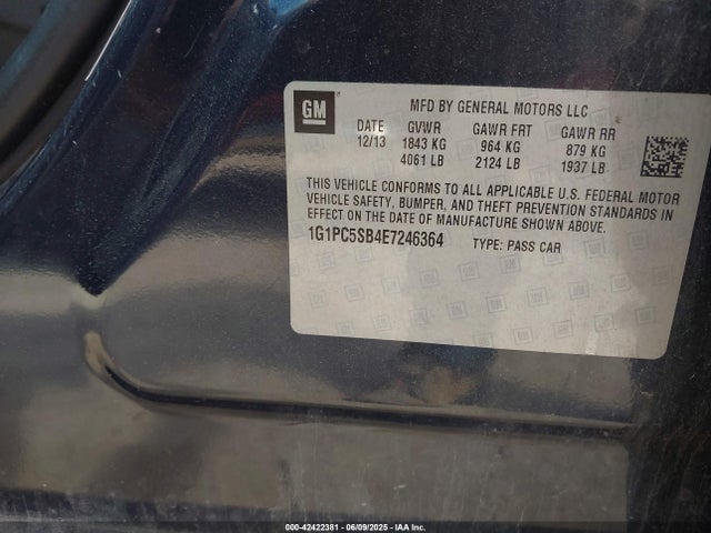 1G1PC5SB4E7246364 Chevrolet Cruze 1lt Auto