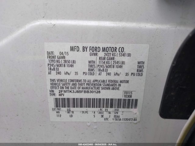 2015 FORD EDGE 2FMTK3J85FBB30128 Photo 8