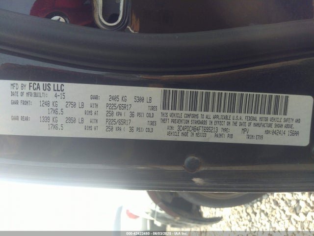 Dodge Journey 2015 3C4PDCAB4FT695213 Image 9