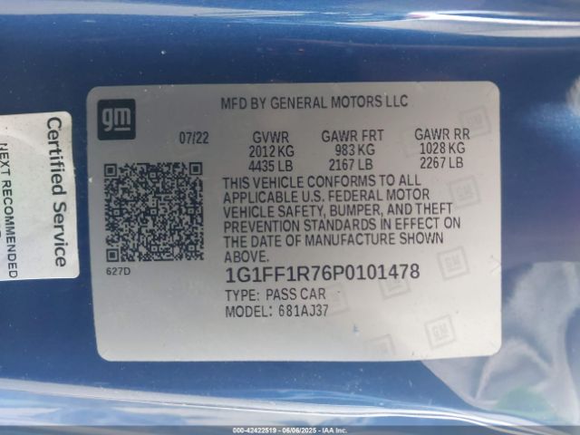 2023 CHEVROLET CAMARO 1G1FF1R76P0101478 Photo 8