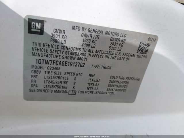 2014 GMC SAVANA 2500 1GTW7FCA6E1913702 Photo 8