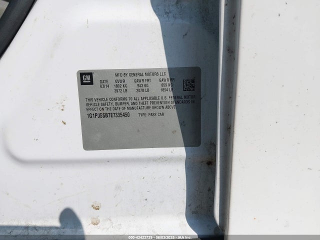1G1PJ5SB7E7335450 Chevrolet Cruze Eco Manual