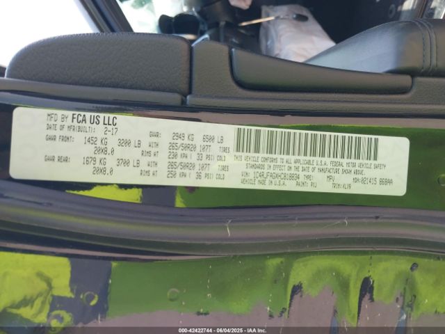 2017 JEEP GRAND CHEROKEE 1C4RJFAGXHC818834 Photo 8