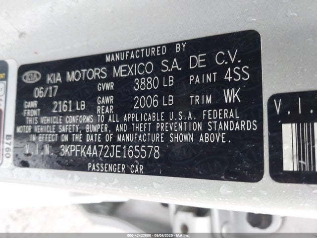 3KPFK4A72JE165578 KIA mpi nu