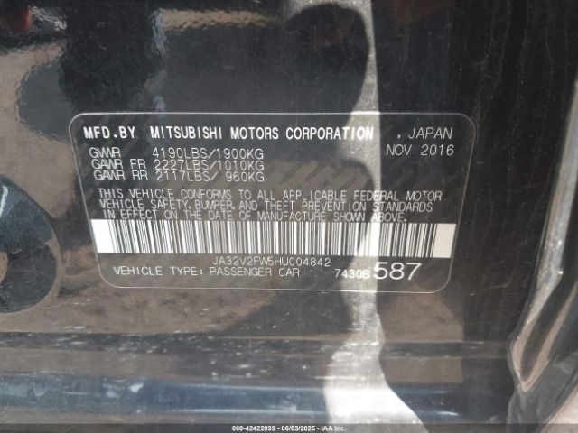 JA32V2FW5HU004842 Mitsubishi LANCER ES