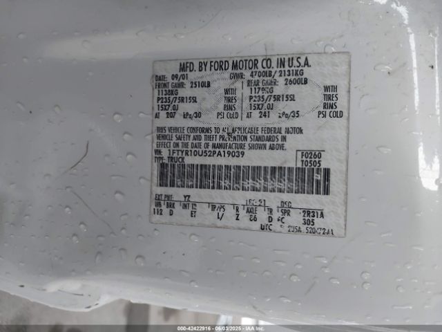 2002 FORD RANGER 1FTYR10U52PA19039 Photo 8