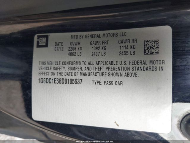 2013 CADILLAC CTS 1G6DC1E38D0105637 Photo 8