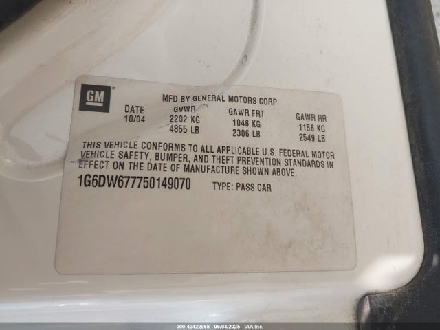 2005 CADILLAC STS 1G6DW677750149070 Photo 8