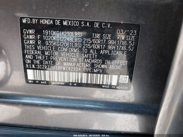 3CZRZ2H38PM742204 Honda k20z5