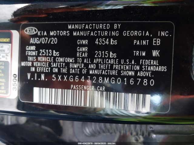 2021 KIA K5 5XXG64J28MG016780 Photo 8