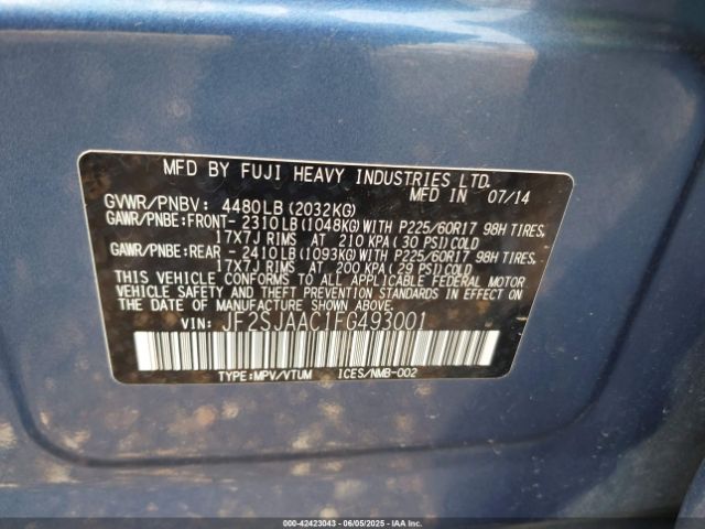 2015 SUBARU FORESTER JF2SJAAC1FG493001 Photo 8