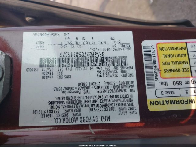 2016 FORD FUSION 3FA6P0H78GR148579 Photo 8