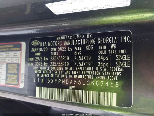2020 KIA SORENTO 5XYPHDA55LG667458 Photo 8