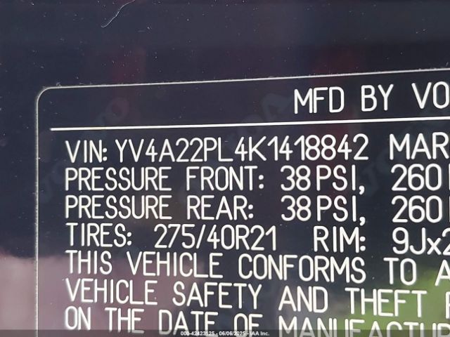 2019 VOLVO XC90 YV4A22PL4K1418842 Photo 8