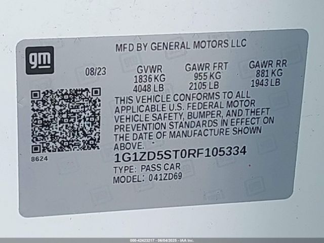 1G1ZD5ST0RF105334 Chevrolet Malibu Fwd 1lt