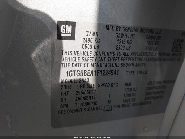 1GTG5BEA1F1224541 GMC CANYON SLE