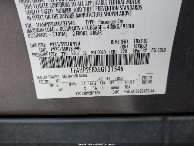 1FAHP2E8XEG131546 Ford 2014