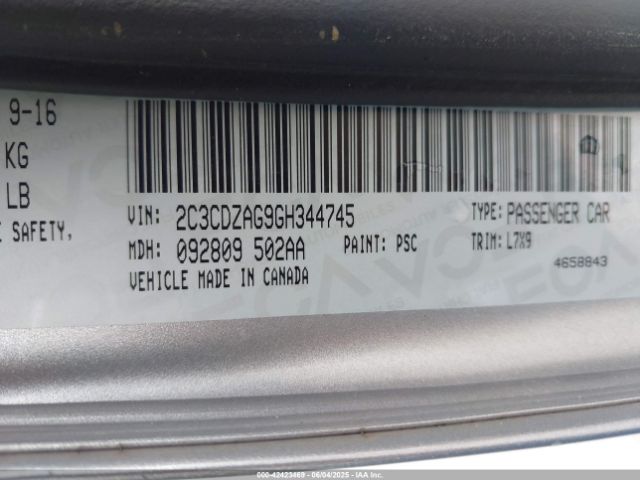 2016 DODGE CHALLENGER 2C3CDZAG9GH344745 Photo 8