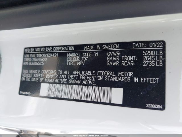2022 VOLVO XC60 YV4L12DKXN1024421 Photo 8