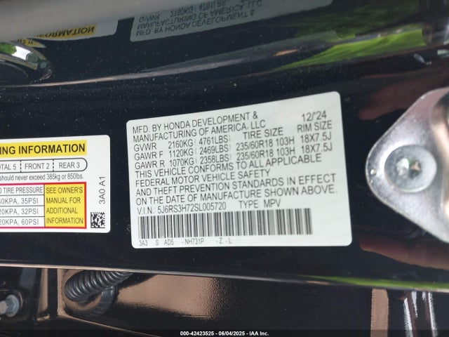 5J6RS3H72SL005720 Honda l15be