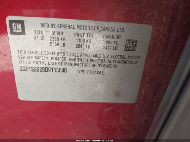 2013 CADILLAC XTS 2G61S5S38D9113048 Photo 8