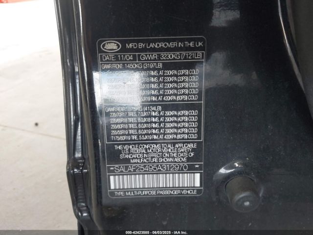 2005 LAND ROVER LR3 SALAF25495A312970 Photo 8