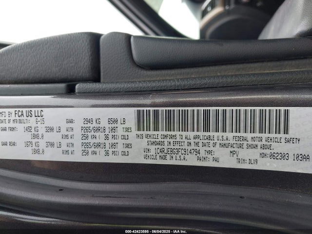 1C4RJEBG3FC914794 Jeep 2015