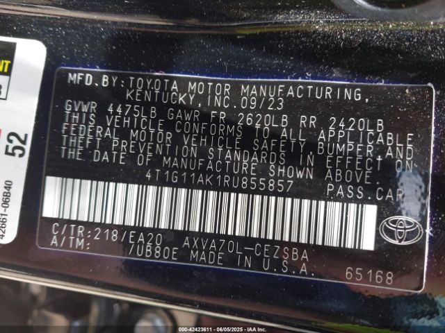 2024 TOYOTA CAMRY 4T1G11AK1RU855857 Photo 8