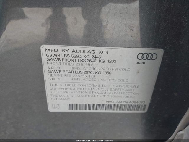2015 AUDI Q5 WA1LFAFP8FA064693 Photo 8