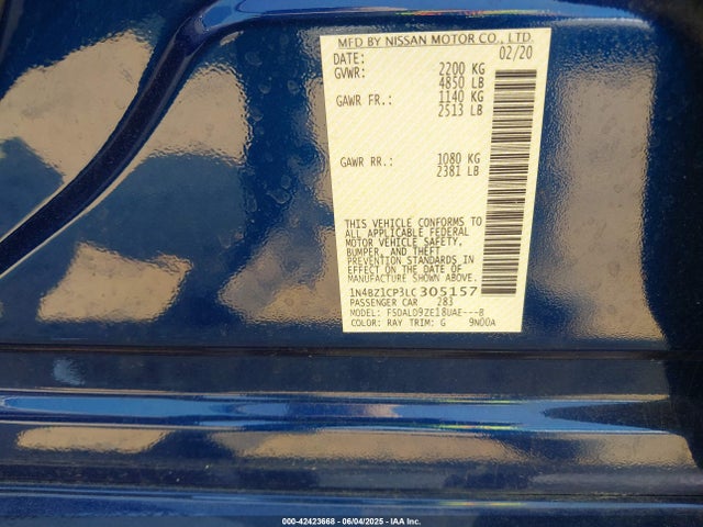 1N4BZ1CP3LC305157 Nissan Leaf Sv Plus 62 Kwh
